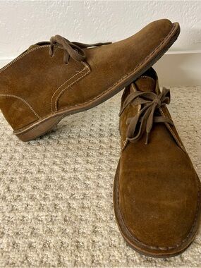 Aston Grey Sahara Men's 13 Brown Suede Chukka Boots Rubber Sole